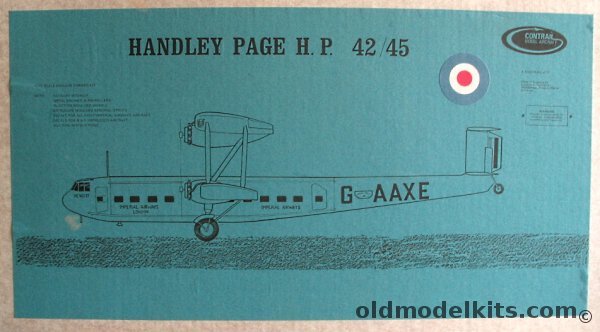 Contrail 1/72 Handley Page HP-42 / 45 Heracles Imperial Airways or RAF plastic model kit